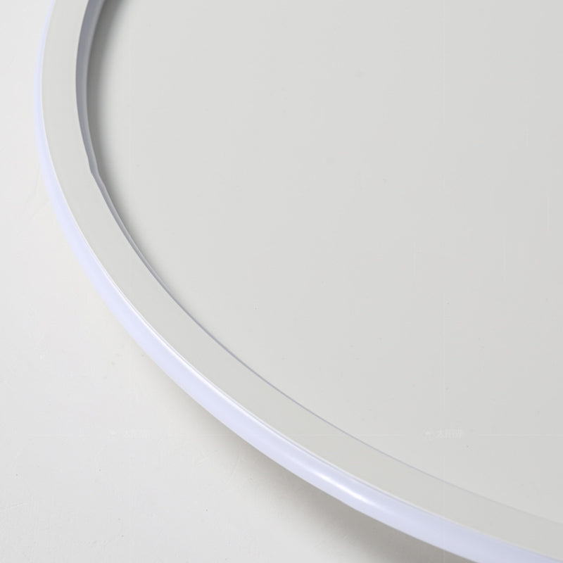 Lámpara de techo empotrada de forma redonda de metal, iluminación empotrada de 1 luz de estilo moderno en blanco