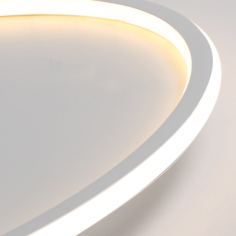 Lámpara de techo empotrada de forma redonda de metal, iluminación empotrada de 1 luz de estilo moderno en blanco