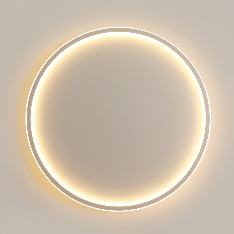 Lámpara de techo empotrada de forma redonda de metal, iluminación empotrada de 1 luz de estilo moderno en blanco