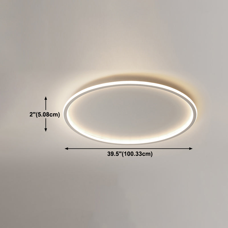 Lámpara de techo empotrada de forma redonda de metal, iluminación empotrada de 1 luz de estilo moderno en blanco