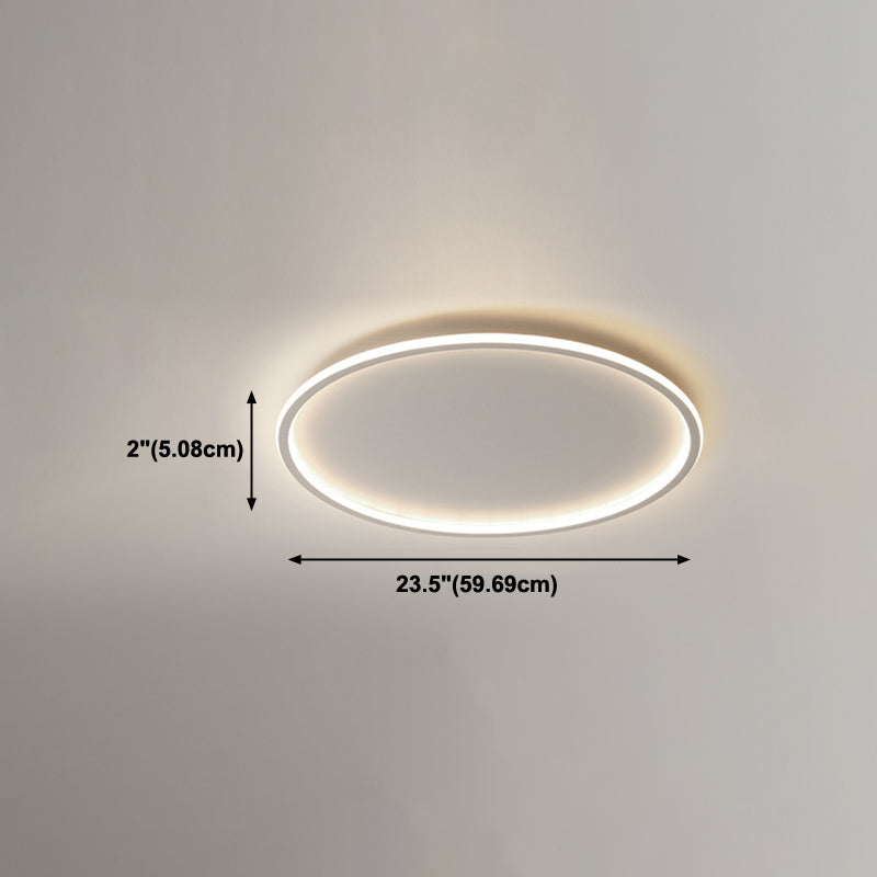 Lámpara de techo empotrada de forma redonda de metal, iluminación empotrada de 1 luz de estilo moderno en blanco