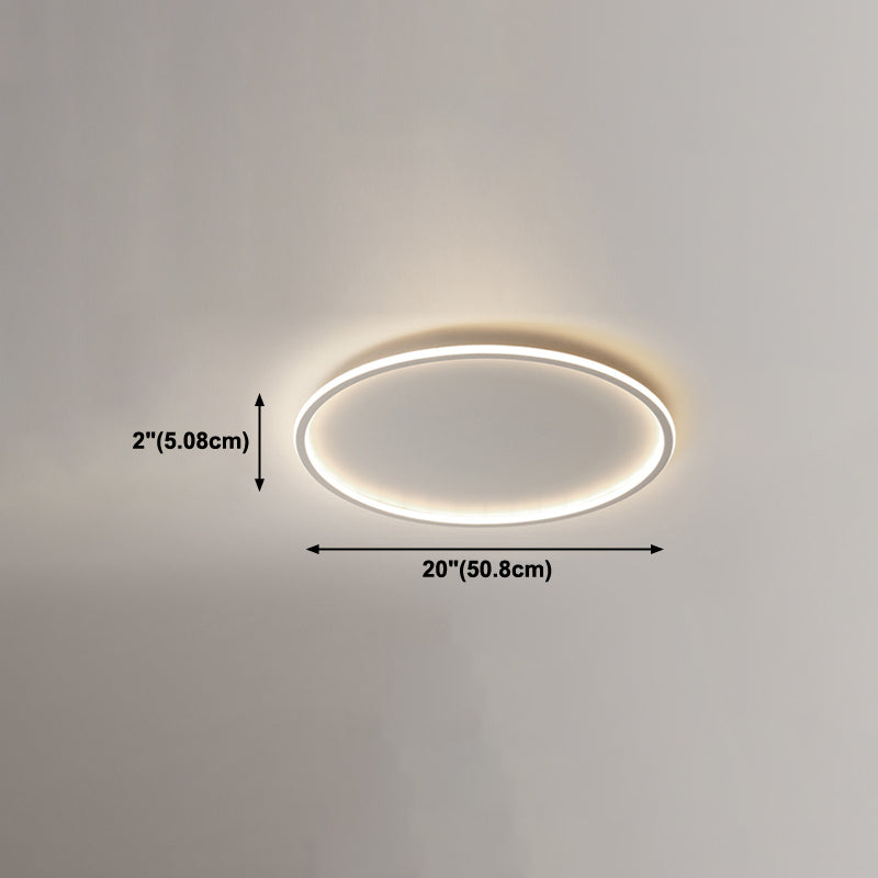 Lámpara de techo empotrada de forma redonda de metal, iluminación empotrada de 1 luz de estilo moderno en blanco