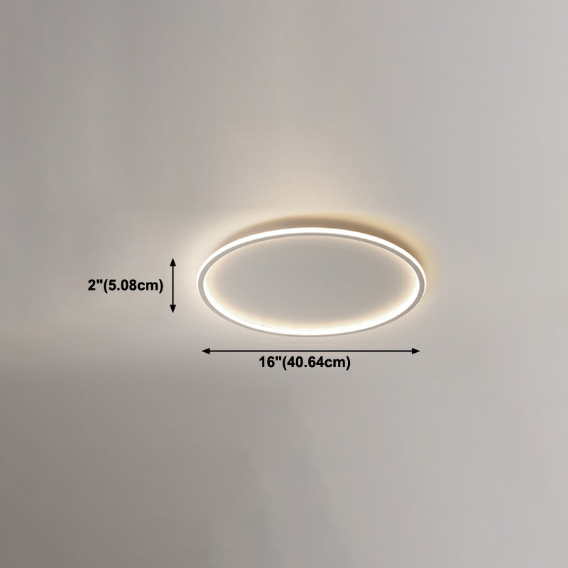 Lámpara de techo empotrada de forma redonda de metal, iluminación empotrada de 1 luz de estilo moderno en blanco