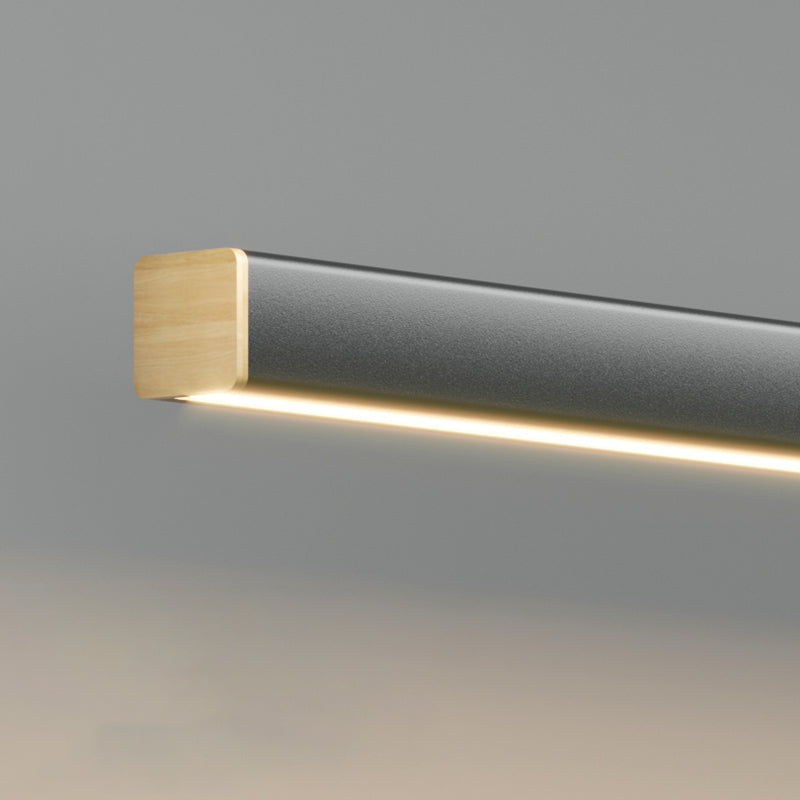 Idée d'éclairage d'île de forme linéaire Pendentif en île en métal moderne 1-Light en noir