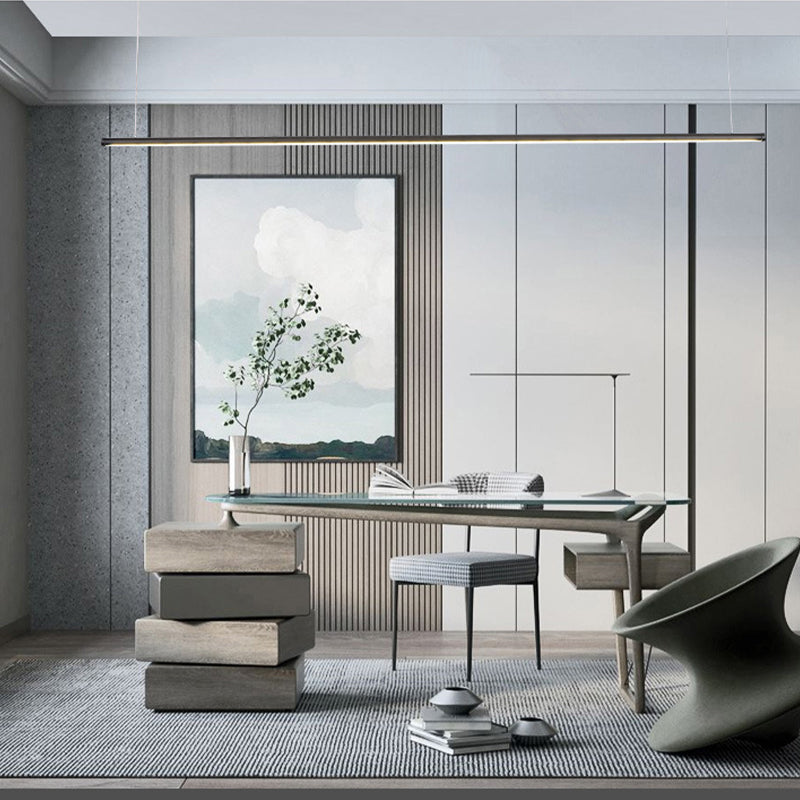 Modern Style Island Light Metal Straight Island Pendant for Dining Room