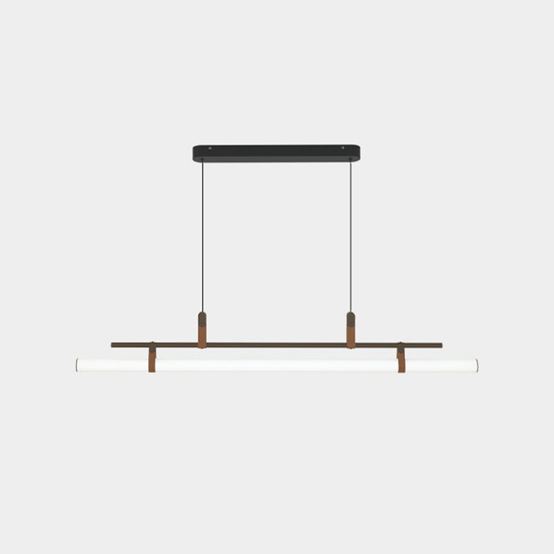 Nordic Style Island Light Metal Straight Island Pendant for Dining Room