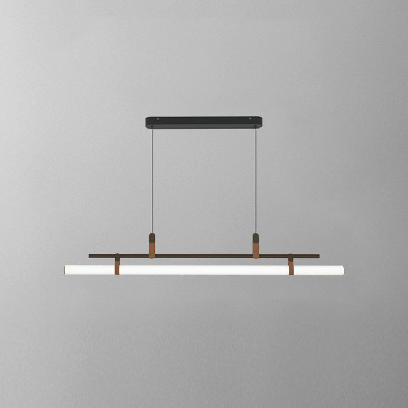 Nordic Style Island Light Metal Straight Island Pendant for Dining Room