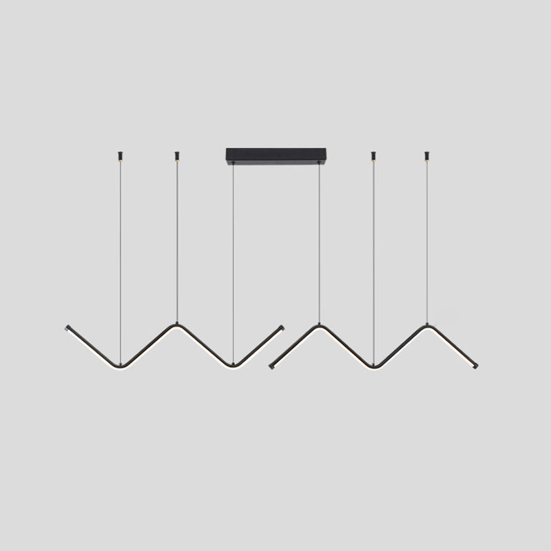 Nordic Aluminum Island Light Linear LED Island Pendant for Dining Room