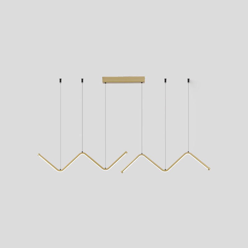 Nordic Aluminum Island Light Linear LED Island Pendant for Dining Room