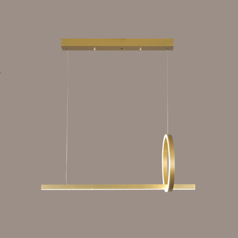 Modern Metal Island Light Geometric LED Island Pendant for Dining Room