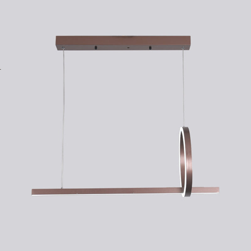 Modern Metal Island Light Geometric LED Island Pendant for Dining Room