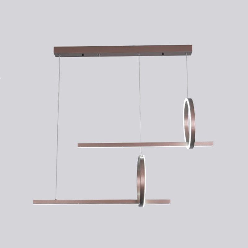 Modern Metal Island Light Geometric LED Island Pendant for Dining Room