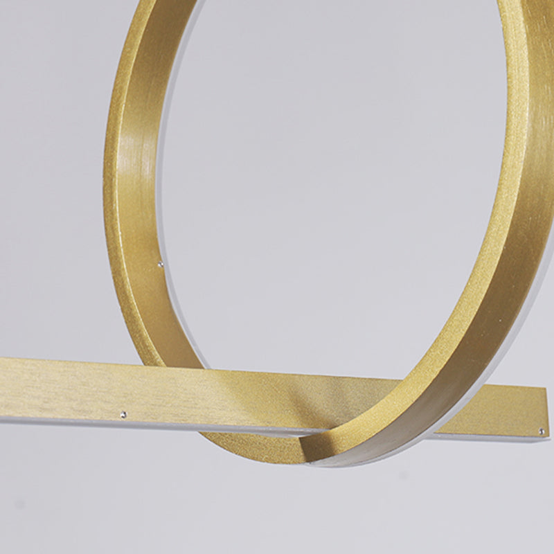 Modern Metal Island Light Geometric LED Island Pendant for Dining Room