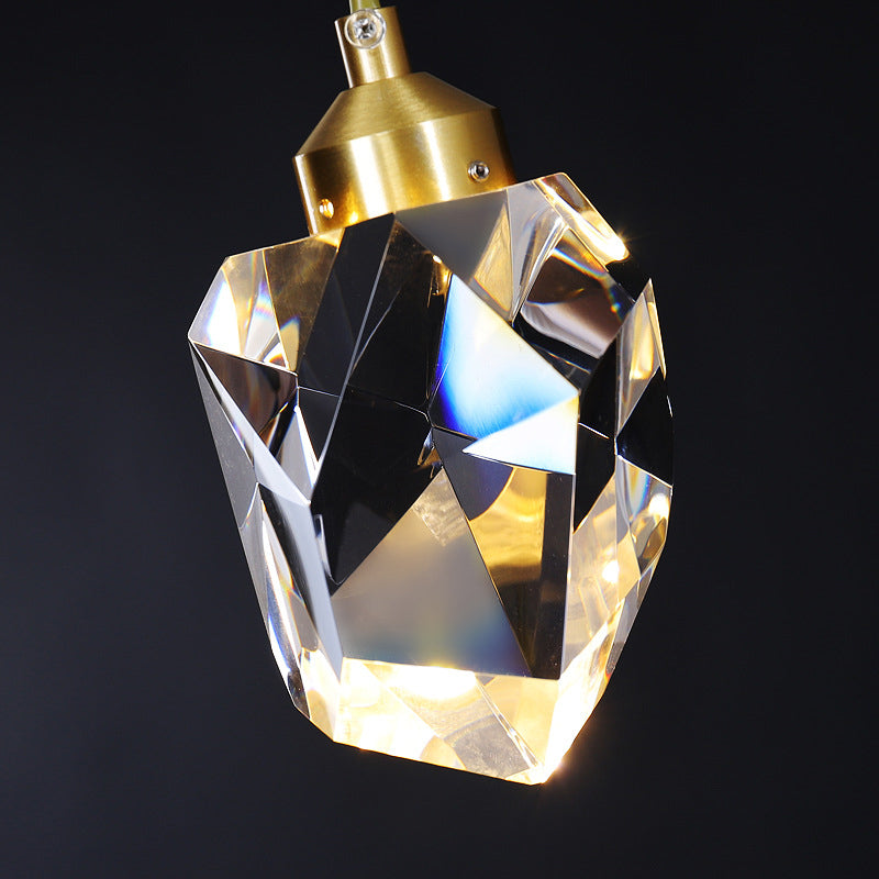 Contemporary Style Geometry Shape Island Lights Crystal Pendant Lights in Gold