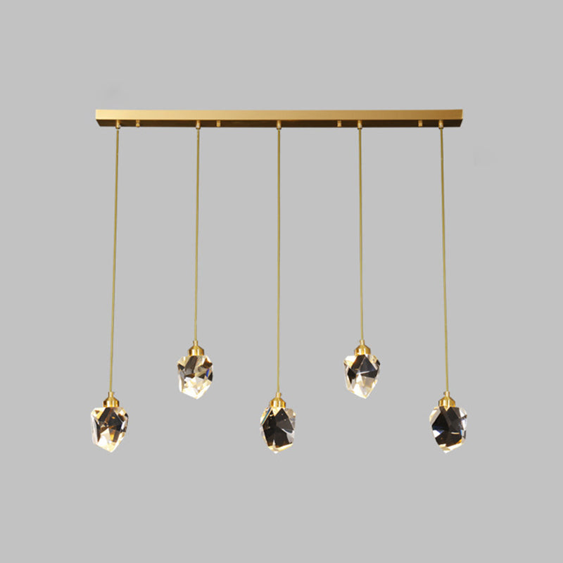 Contemporary Style Geometry Shape Island Lights Crystal Pendant Lights in Gold