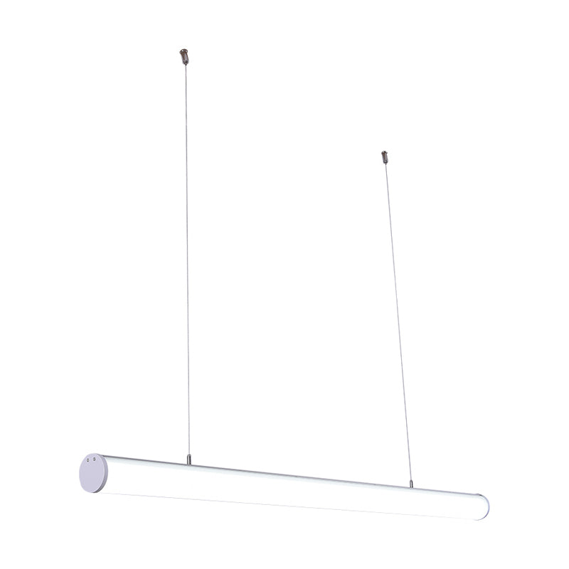 Modern Style Linear Shape Island Lighting Idea Metal 1-Light Island Pendant in White