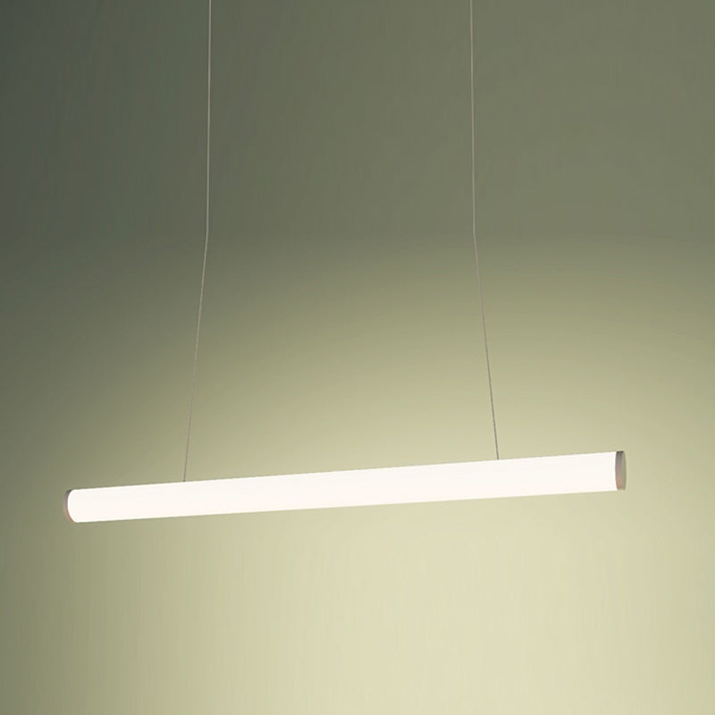 Modern Style Linear Shape Island Lighting Idea Metal 1-Light Island Pendant in White