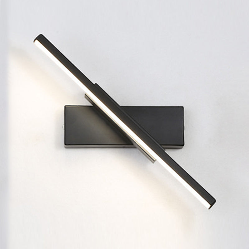 Modern Metal Rotatable Wall Light Strip 12" Wide LED Wall Sconce for Living Room