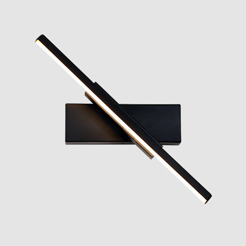 Modern Metal Rotatable Wall Light Strip 12" Wide LED Wall Sconce for Living Room