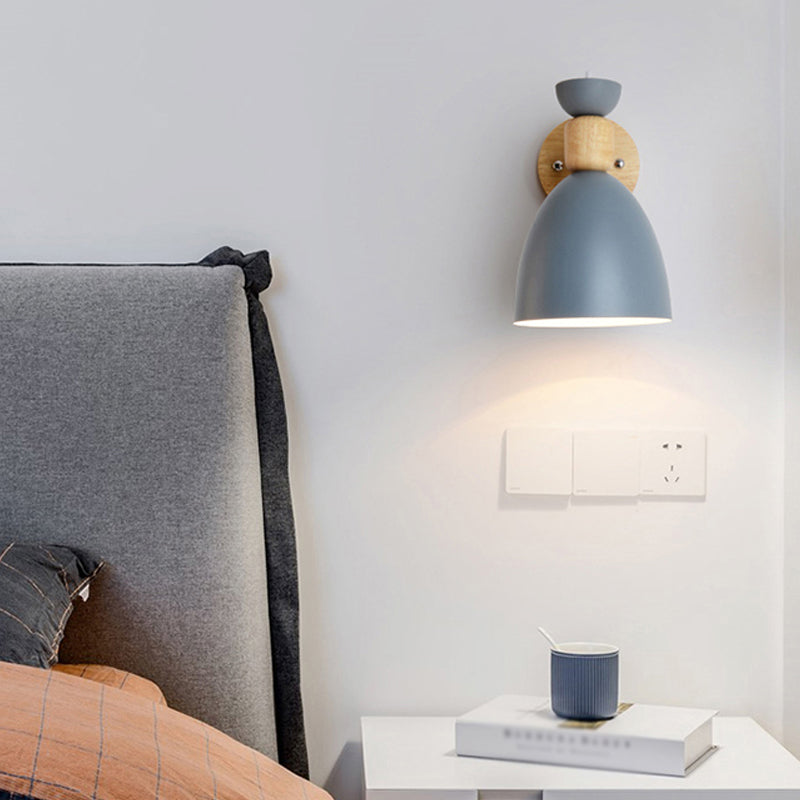Modern Wooden Wall Sconce Light Creative Geometric Wall Light Fixture for Bedroom