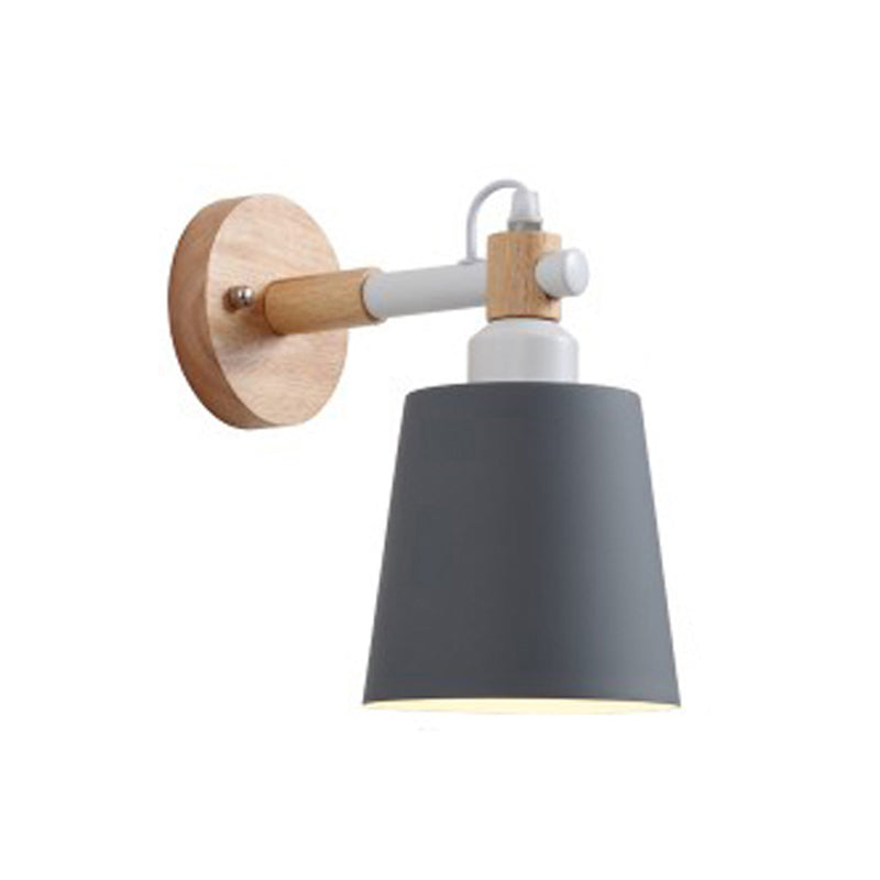 Modern Wooden Wall Sconce Light Creative Geometric Wall Light Fixture for Bedroom
