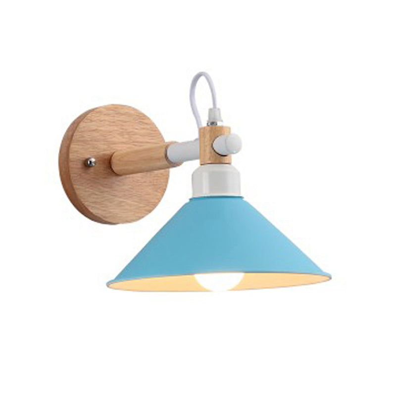 Modern Wooden Wall Sconce Light Creative Geometric Wall Light Fixture for Bedroom