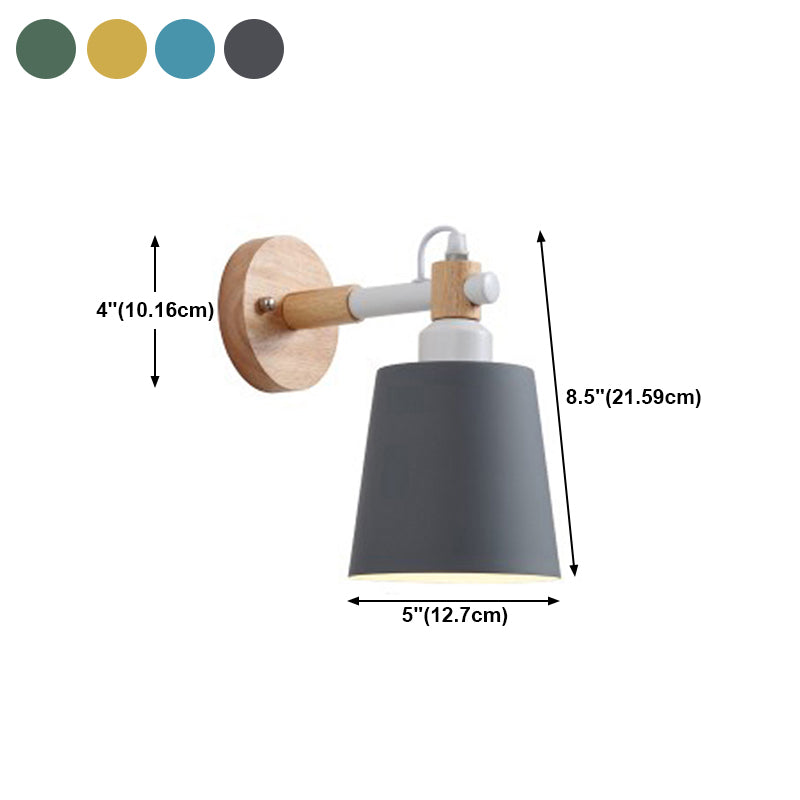 Modern Wooden Wall Sconce Light Creative Geometric Wall Light Fixture for Bedroom