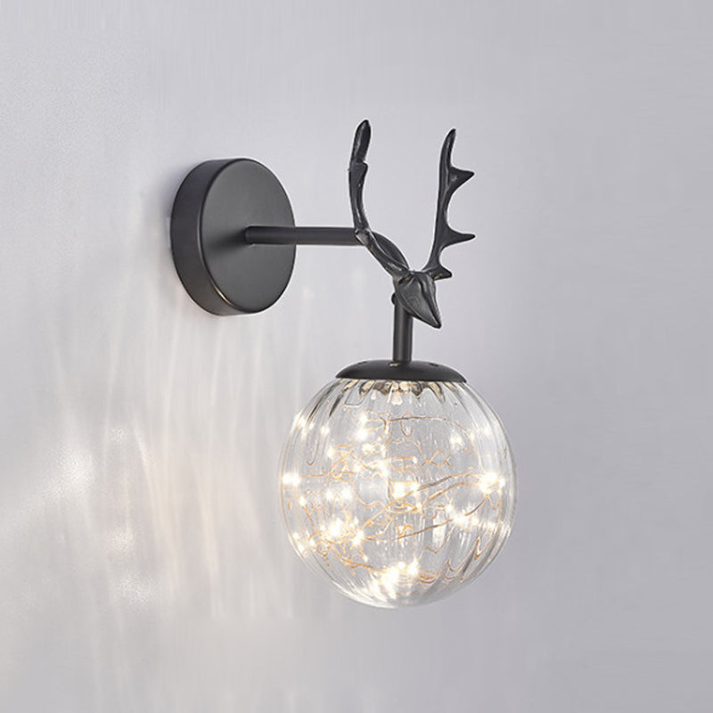 1 Light Spherical Wall Sconce Modern Style Glass Wall Lighting for Restaurant