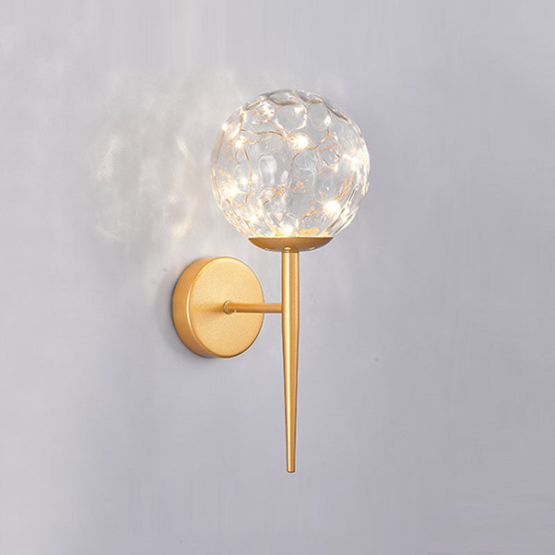 1 Light Spherical Wall Sconce Modern Style Glass Wall Lighting for Restaurant