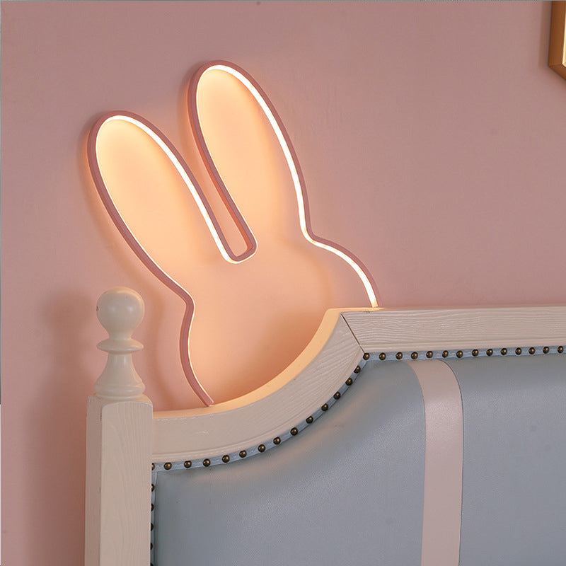 Rabbit Shaped Wall Night Light Cartoon USB Charging LED Wall Sconce