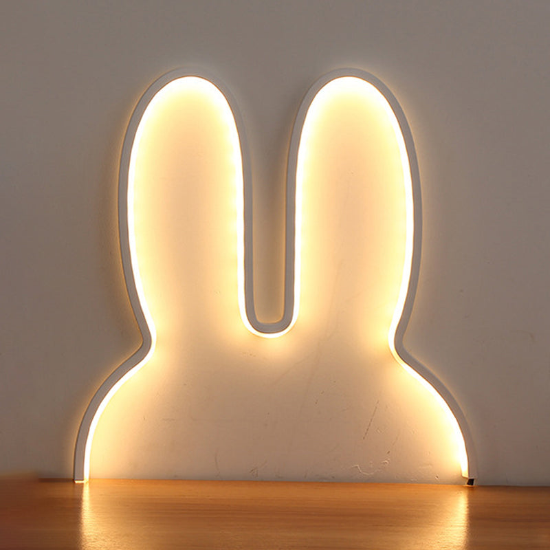 Rabbit Shaped Wall Night Light Cartoon USB Charging LED Wall Sconce