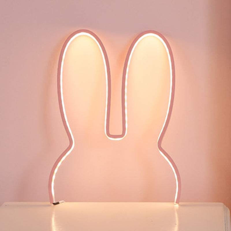 Rabbit Shaped Wall Night Light Cartoon USB Charging LED Wall Sconce