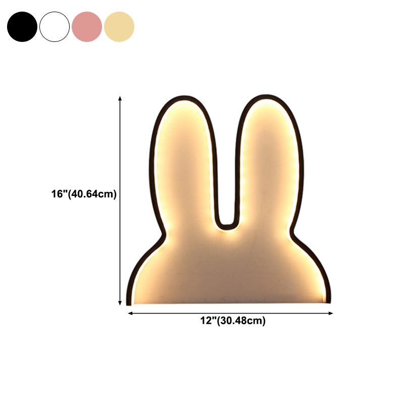 Rabbit Shaped Wall Night Light Cartoon USB Charging LED Wall Sconce