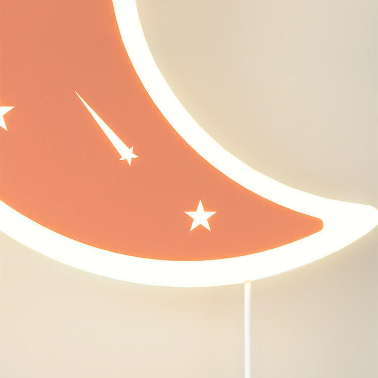 Cartoon LED Wall Light Astronaut and Moon Shaped Sconce Light for Kids Room