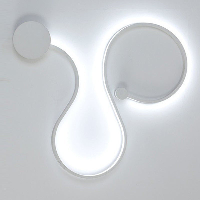 Simplicity Curvaceous Wall Sconce Light Living Room Background LED Wall Light