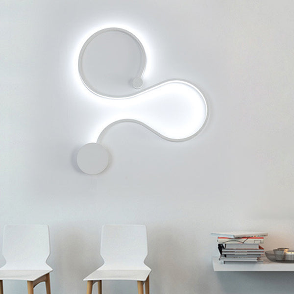 Simplicity Curvaceous Wall Sconce Light Living Room Background LED Wall Light