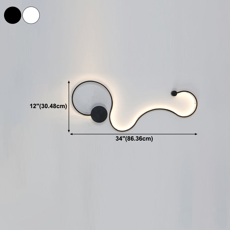 Simplicity Curvaceous Wall Sconce Light Living Room Background LED Wall Light