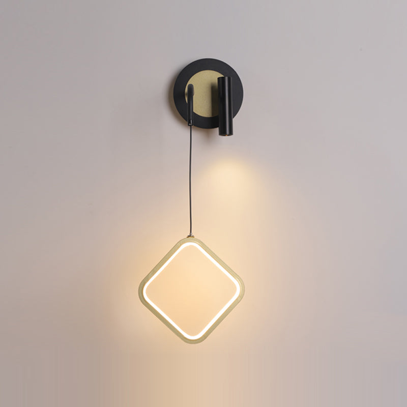 Luces de pared de forma de geometría de estilo contemporáneo de metal luces de montaje de pared de 2 luces