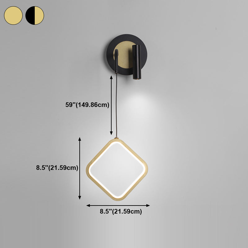 Luces de pared de forma de geometría de estilo contemporáneo de metal luces de montaje de pared de 2 luces