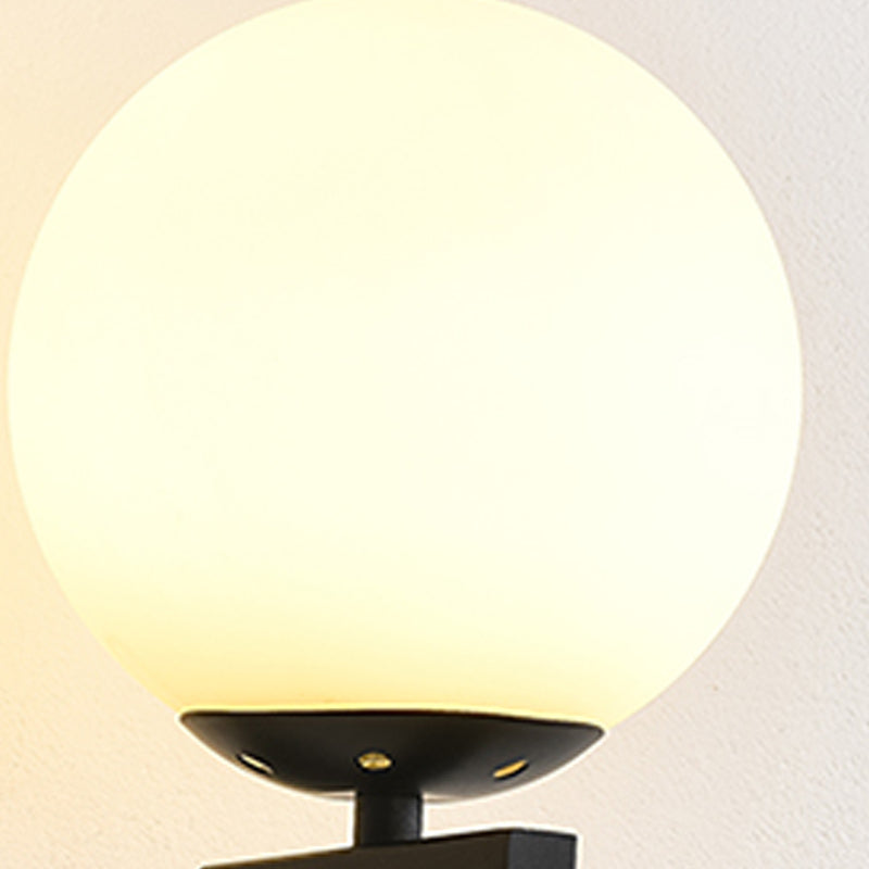 Modern Spherical Glass Wall Light Fixture 1-Bulb Bedroom Wall Sconce Light