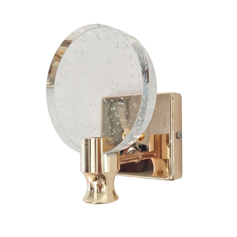 Round Vanity Lighting Modern Style Crystal 1 Light Vanity Wall Sconce