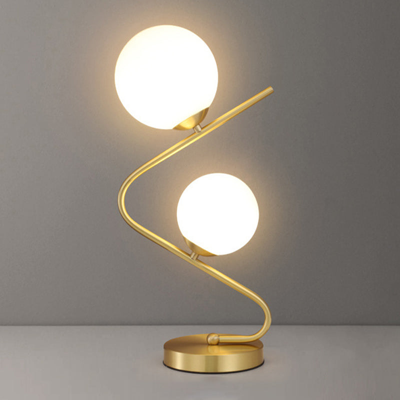 Glass Round Night Table Lamp Minimalist Style Table Light for Bedroom