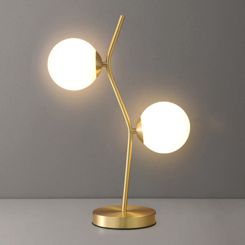 Glass Round Night Table Lamp Minimalist Style Table Light for Bedroom