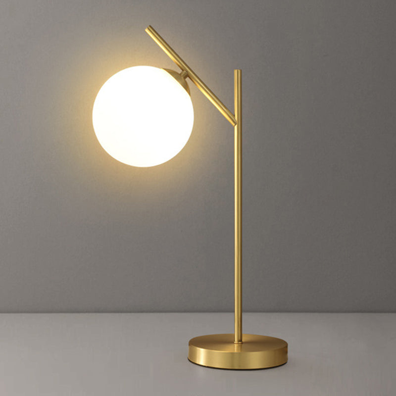 Glass Round Night Table Lamp Minimalist Style Table Light for Bedroom