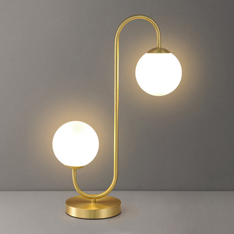 Glass Round Night Table Lamp Minimalist Style Table Light for Bedroom