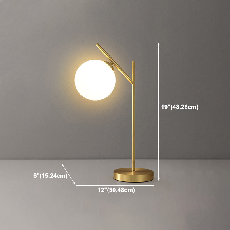 Glass Round Night Table Lamp Minimalist Style Table Light for Bedroom
