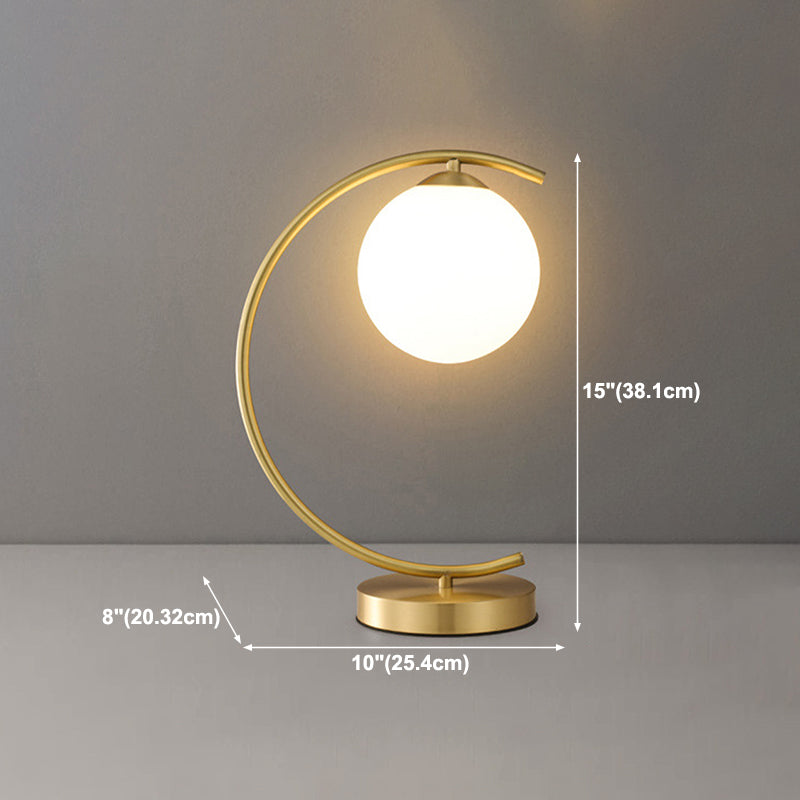 Glass Round Night Table Lamp Minimalist Style Table Light for Bedroom