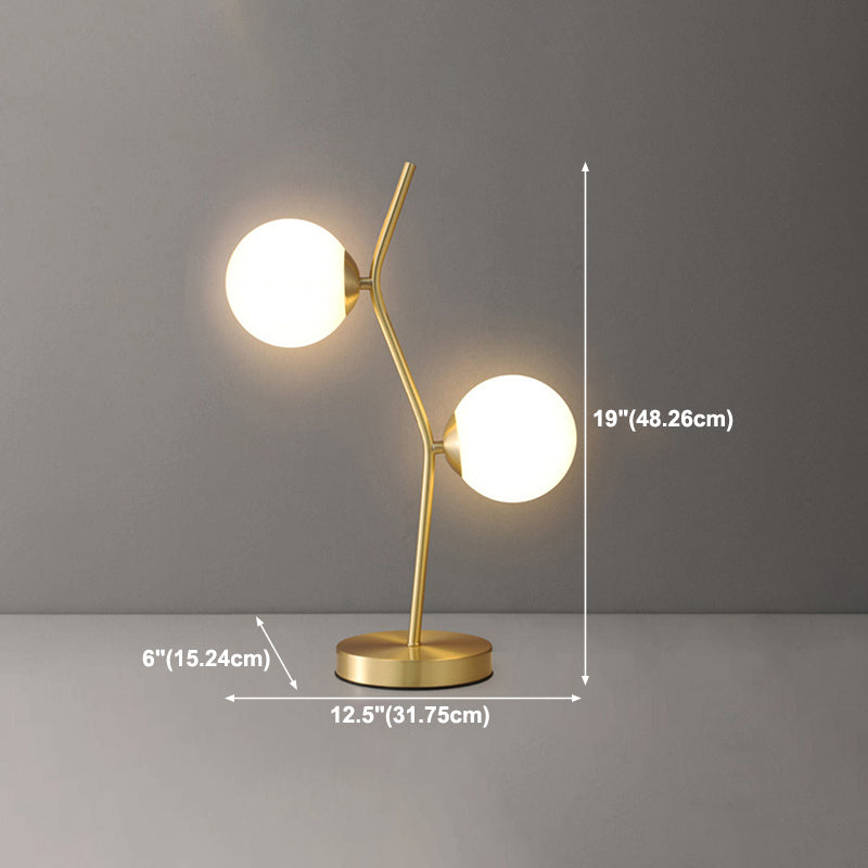 Glass Round Night Table Lamp Minimalist Style Table Light for Bedroom