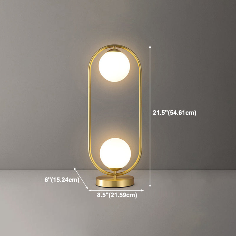 Glass Round Night Table Lamp Minimalist Style Table Light for Bedroom
