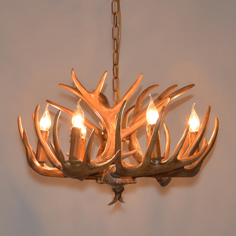 Resin Candle Shape Hanging Ceiling Light American Style Multi Lights Hanging Light